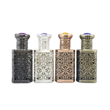 Dubai Hot Sale Low MOQ 10ml Black Metallic Luxury Empty In Stock Perfume Dropper Glass Bottle with Box